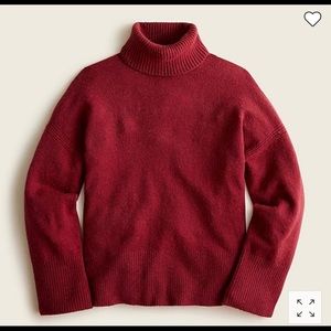 J. Crew Deep Burgundy Ribbed Turtleneck Sweater